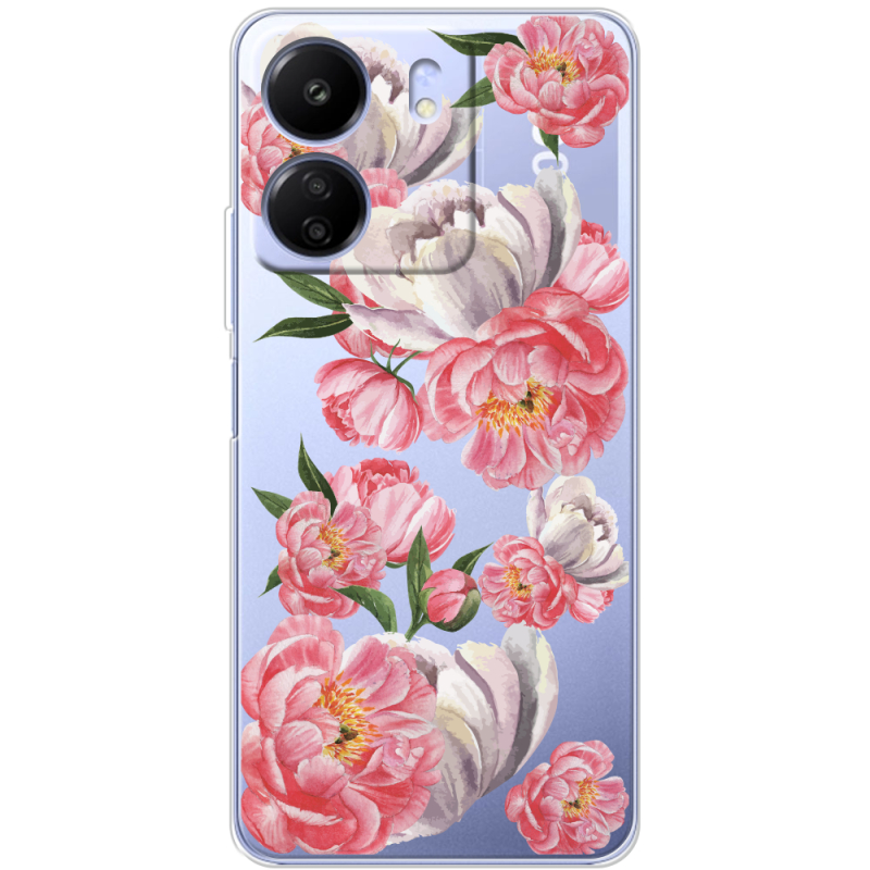 Прозрачный чехол BoxFace Poco C65 Peony Watercolor Style