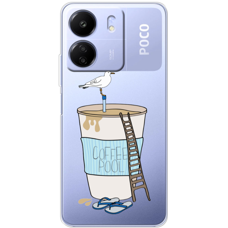 Прозрачный чехол BoxFace Poco C65 Segull in Cofee Pool