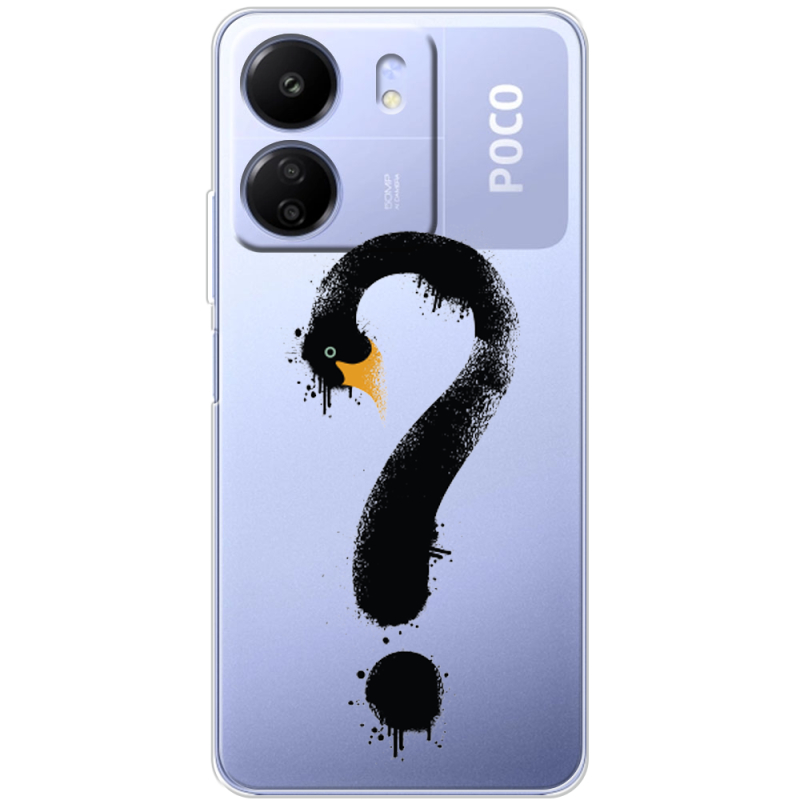 Прозрачный чехол BoxFace Poco C65 Swan question