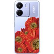 Прозрачный чехол BoxFace Poco C65 Red Poppies