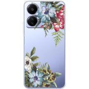 Прозрачный чехол BoxFace Poco C65 Floral