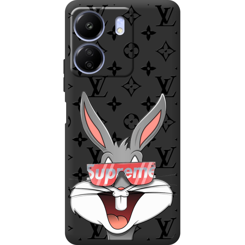 Черный чехол BoxFace Poco C65 looney bunny