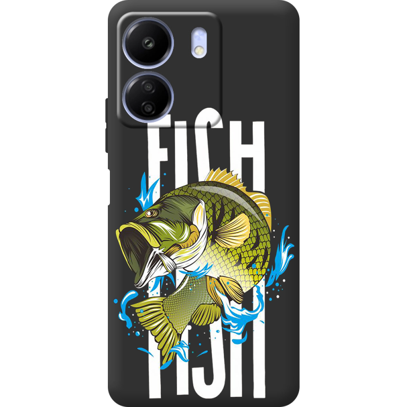 Черный чехол BoxFace Poco C65 Fish