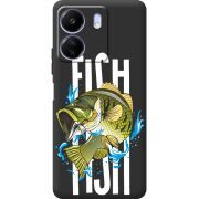 Черный чехол BoxFace Poco C65 Fish