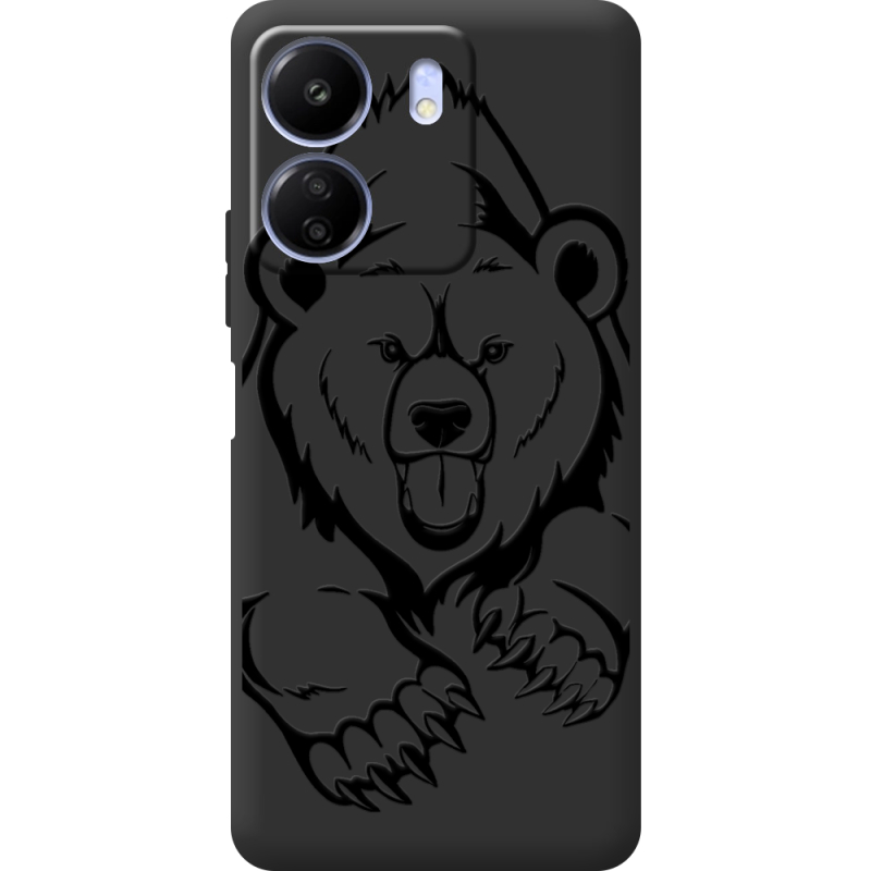 Черный чехол BoxFace Poco C65 Grizzly Bear