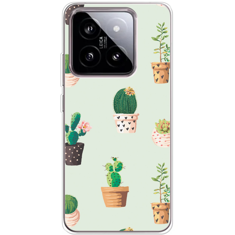 Чехол BoxFace Xiaomi 14 L-green Cacti