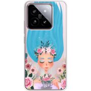 Прозрачный чехол BoxFace Xiaomi 14 Blue Hair