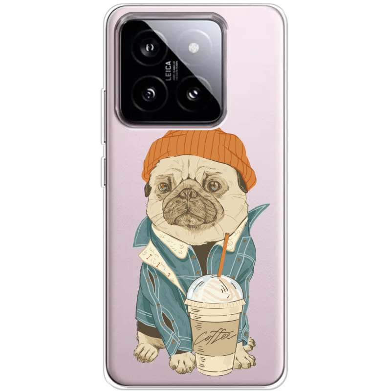 Прозрачный чехол BoxFace Xiaomi 14 Dog Coffeeman