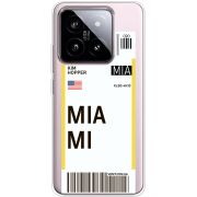 Прозрачный чехол BoxFace Xiaomi 14 Ticket Miami