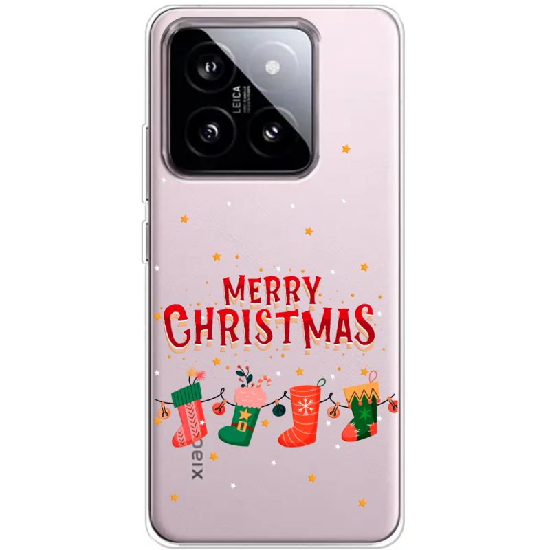 Прозрачный чехол BoxFace Xiaomi 14 Merry Christmas