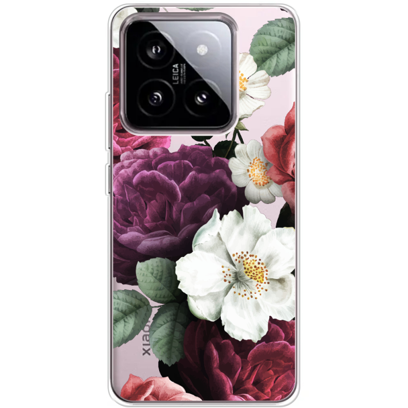 Прозрачный чехол BoxFace Xiaomi 14 Floral Dark Dreams