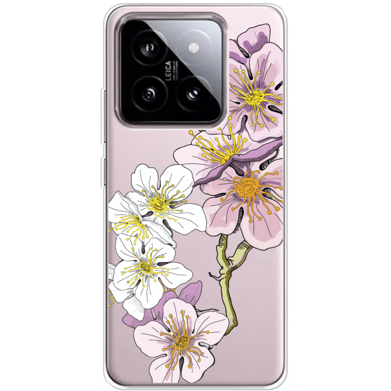 Прозрачный чехол BoxFace Xiaomi 14 Cherry Blossom