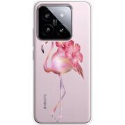 Прозрачный чехол BoxFace Xiaomi 14 Floral Flamingo