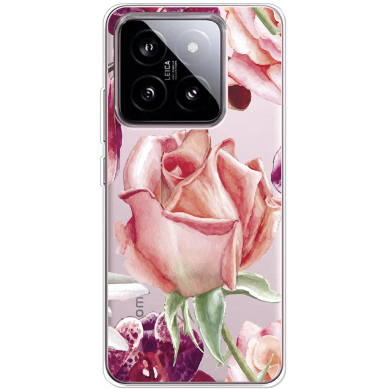 Прозрачный чехол BoxFace Xiaomi 14 Rose