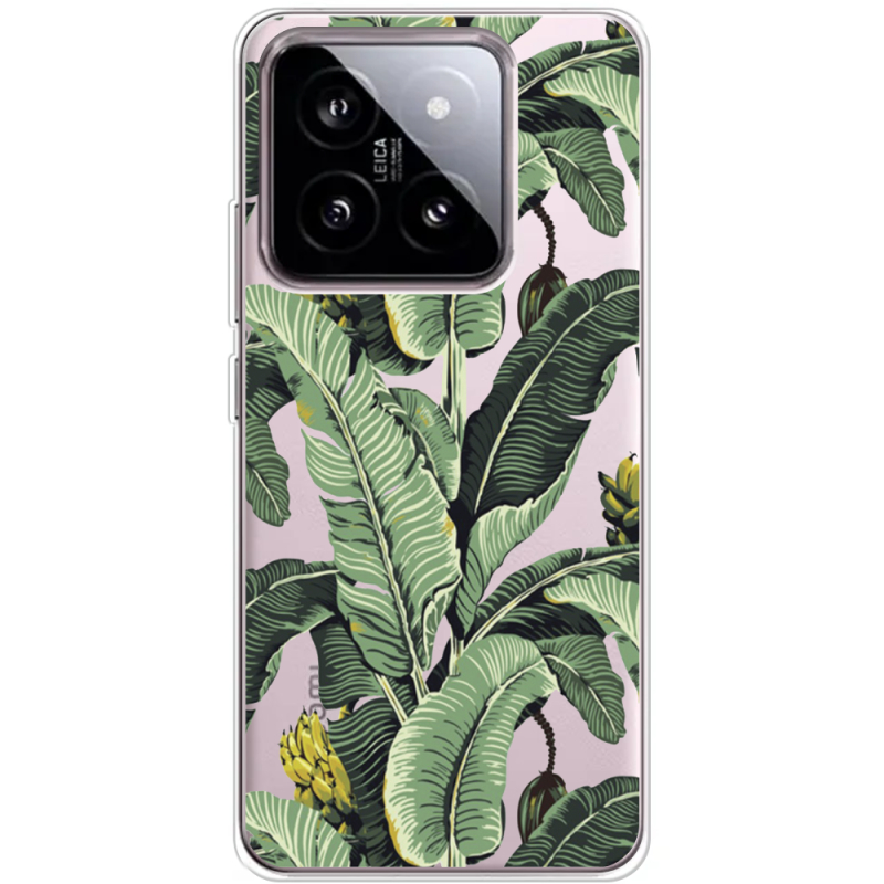 Прозрачный чехол BoxFace Xiaomi 14 Banana Leaves