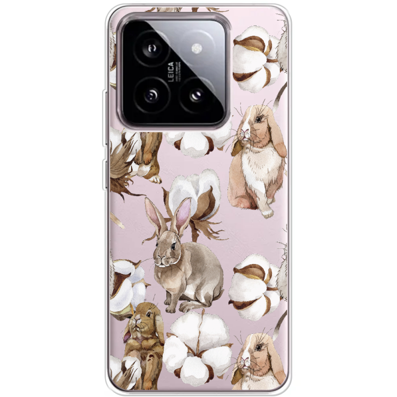 Прозрачный чехол BoxFace Xiaomi 14 Cotton and Rabbits