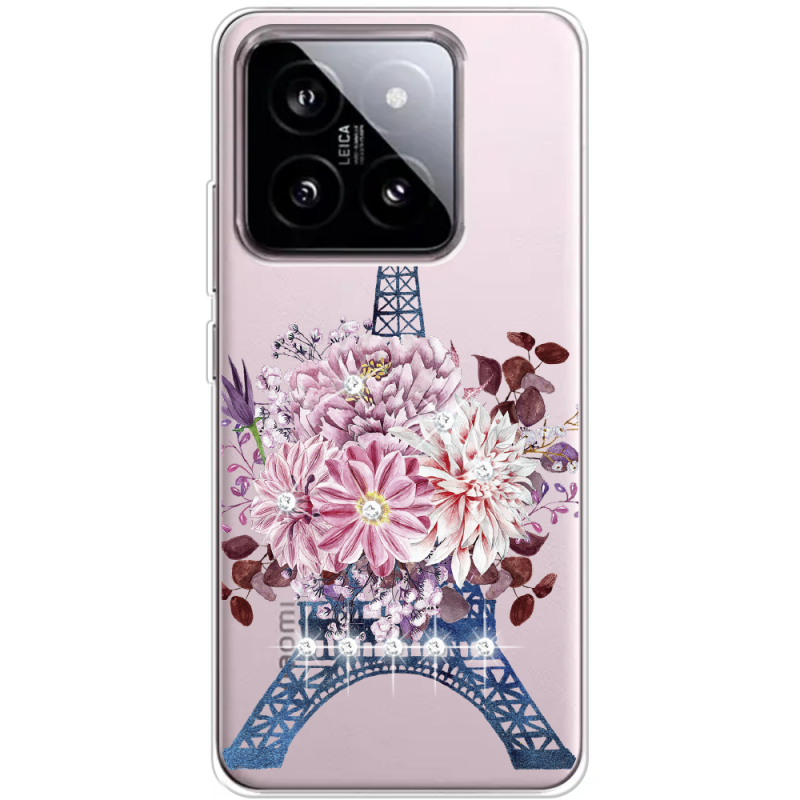 Чехол BoxFace со стразами Xiaomi 14 Eiffel Tower