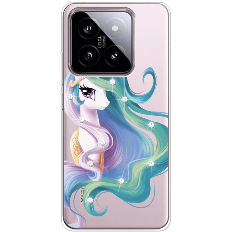 Чехол BoxFace со стразами Xiaomi 14 Unicorn Queen