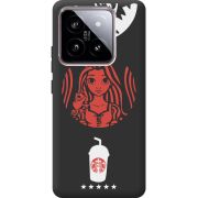 Черный чехол BoxFace Xiaomi 14 RedWhite Coffee