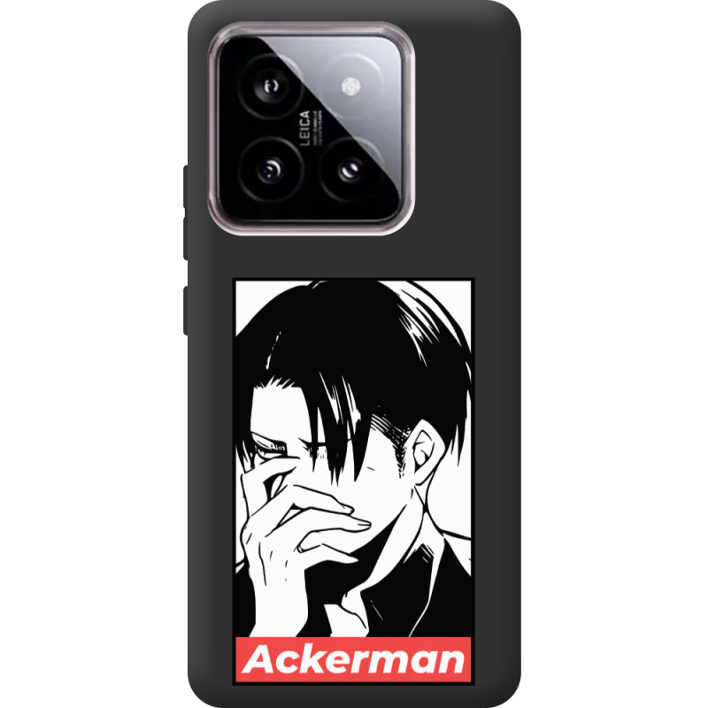 Черный чехол BoxFace Xiaomi 14 Attack On Titan - Ackerman