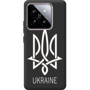 Черный чехол BoxFace Xiaomi 14 Тризуб монограмма ukraine