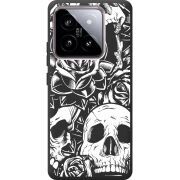 Черный чехол BoxFace Xiaomi 14 Skull and Roses