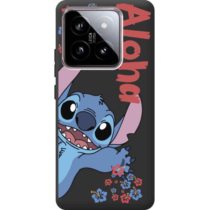 Черный чехол BoxFace Xiaomi 14 Гавайський друг Stich