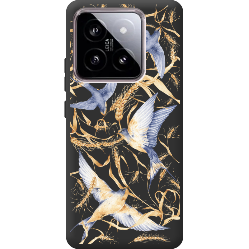 Черный чехол BoxFace Xiaomi 14 Ластівки