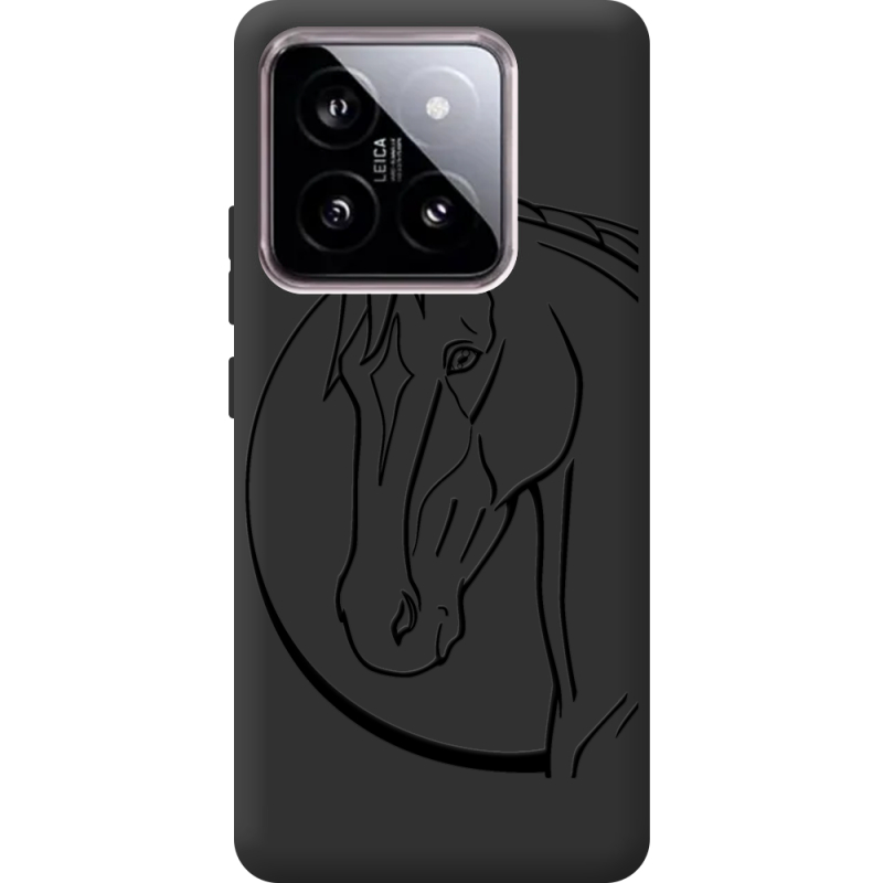 Черный чехол BoxFace Xiaomi 14 Horse