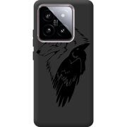 Черный чехол BoxFace Xiaomi 14 Wolf and Raven