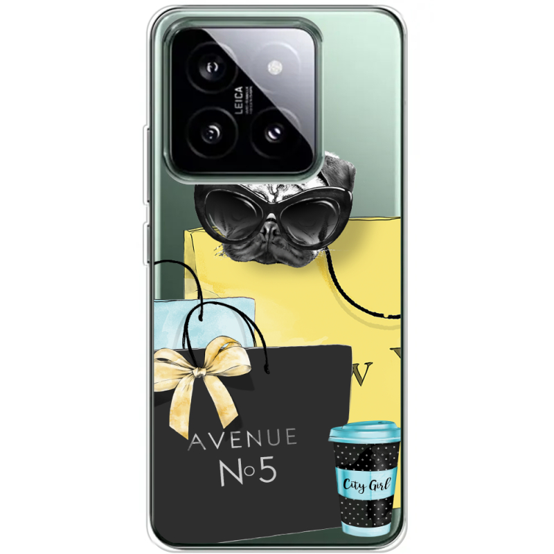 Прозрачный чехол BoxFace Xiaomi 14 Pro Fashion Pug