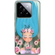 Прозрачный чехол BoxFace Xiaomi 14 Pro Blue Hair