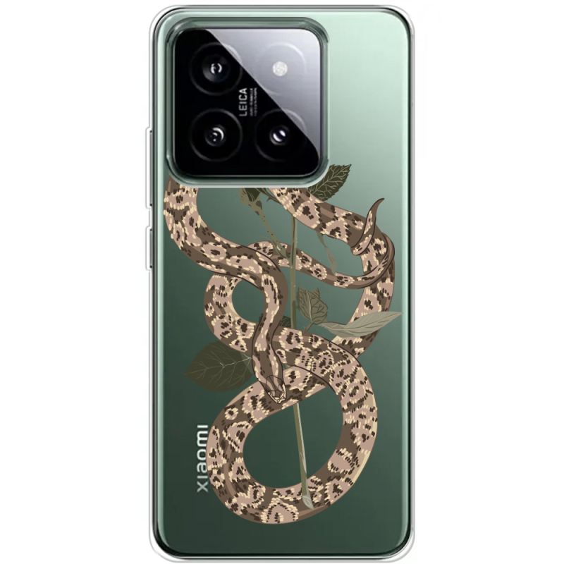 Прозрачный чехол BoxFace Xiaomi 14 Pro Glamor Snake