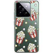 Прозрачный чехол BoxFace Xiaomi 14 Pro с 3D-глазками Popcorn