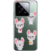 Прозрачный чехол BoxFace Xiaomi 14 Pro с 3D-глазками Mouse