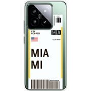 Прозрачный чехол BoxFace Xiaomi 14 Pro Ticket Miami