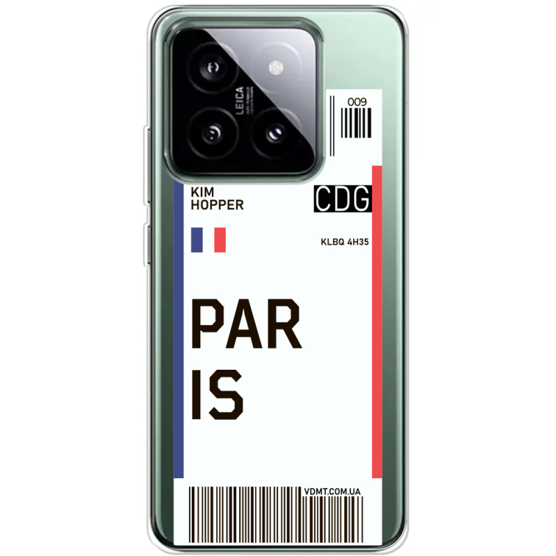 Прозрачный чехол BoxFace Xiaomi 14 Pro Ticket Paris