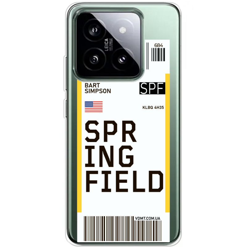 Прозрачный чехол BoxFace Xiaomi 14 Pro Ticket Springfield