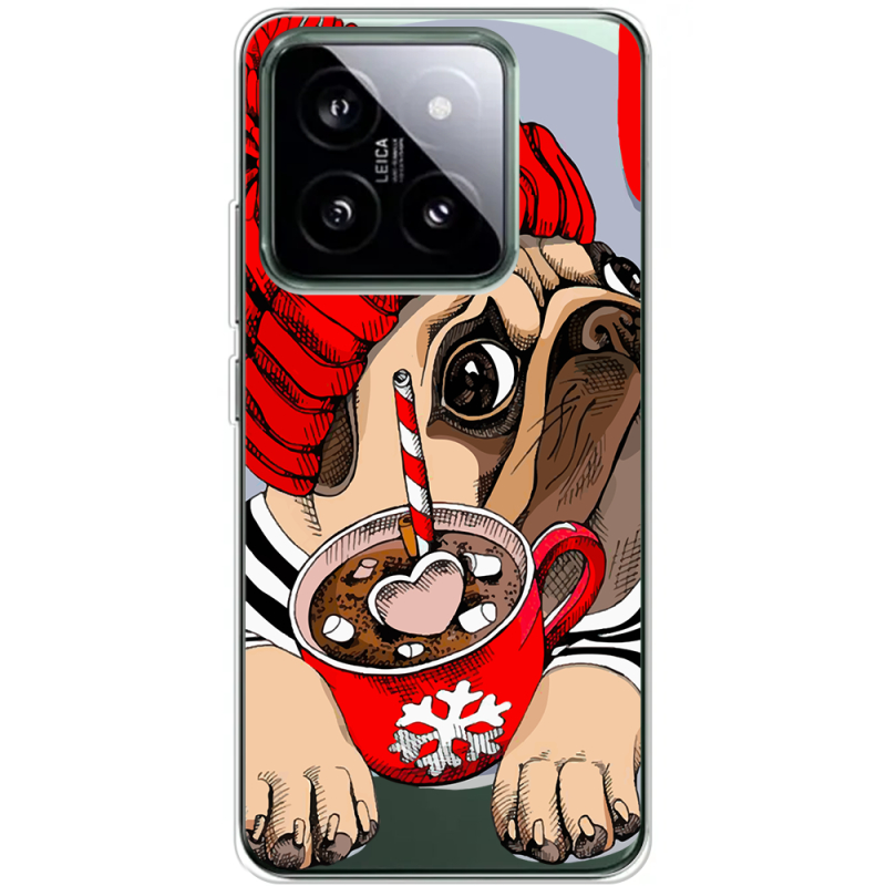 Прозрачный чехол BoxFace Xiaomi 14 Pro Winter Puggy