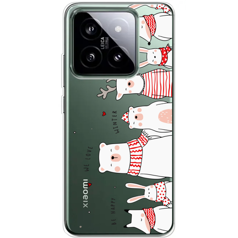 Прозрачный чехол BoxFace Xiaomi 14 Pro The Friendly Beasts