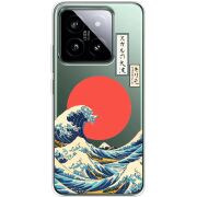 Прозрачный чехол BoxFace Xiaomi 14 Pro Большая волна в Канагаве