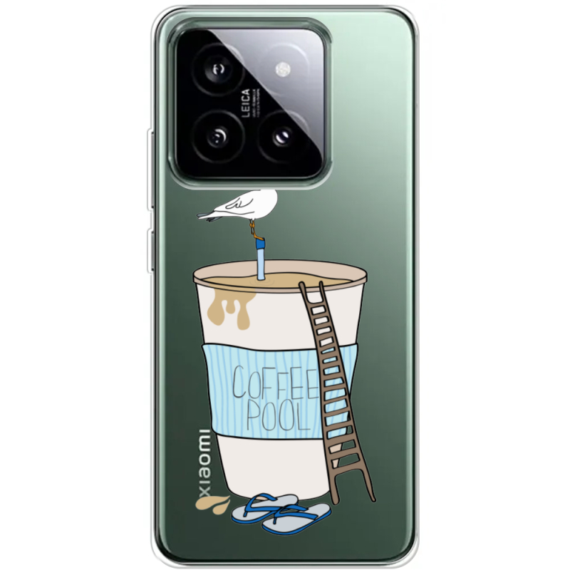 Прозрачный чехол BoxFace Xiaomi 14 Pro Segull in Cofee Pool