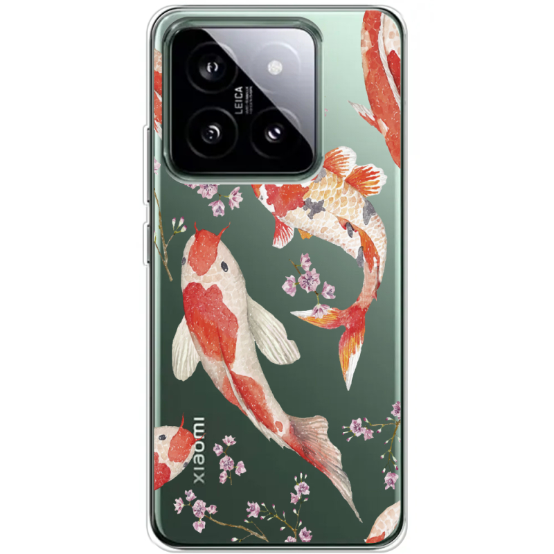 Прозрачный чехол BoxFace Xiaomi 14 Pro Japanese Koi Fish
