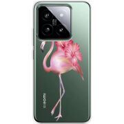 Прозрачный чехол BoxFace Xiaomi 14 Pro Floral Flamingo