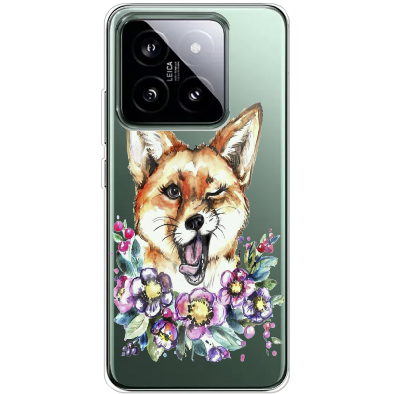 Прозрачный чехол BoxFace Xiaomi 14 Pro Winking Fox