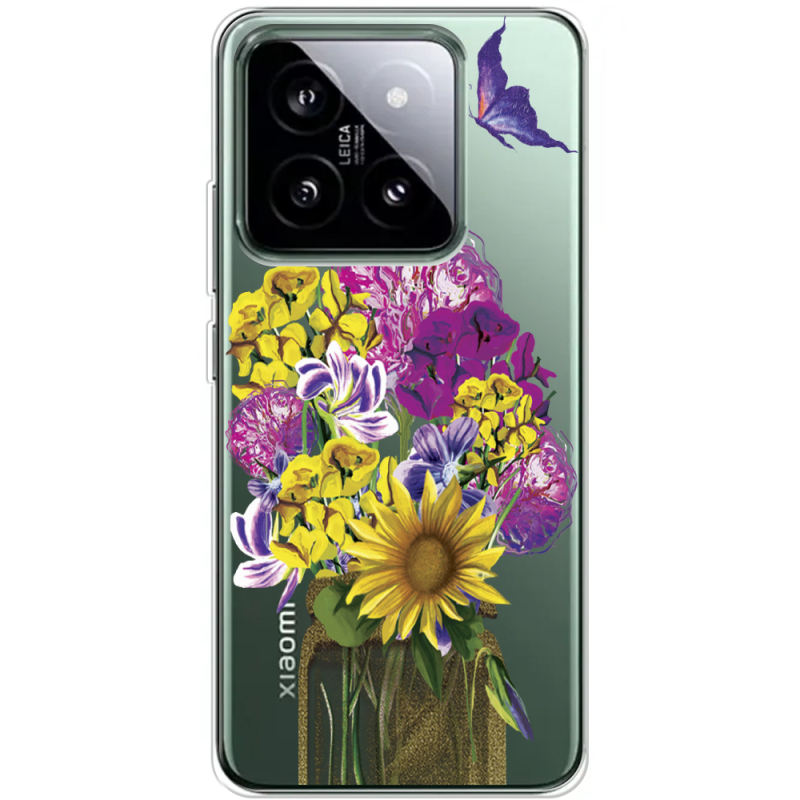 Прозрачный чехол BoxFace Xiaomi 14 Pro My Bouquet