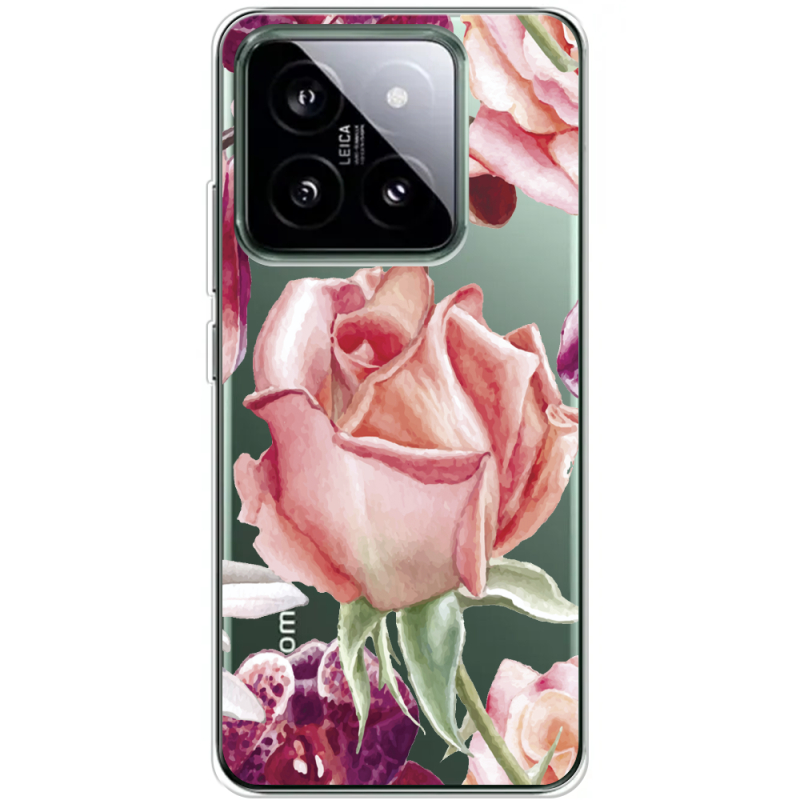 Прозрачный чехол BoxFace Xiaomi 14 Pro Rose