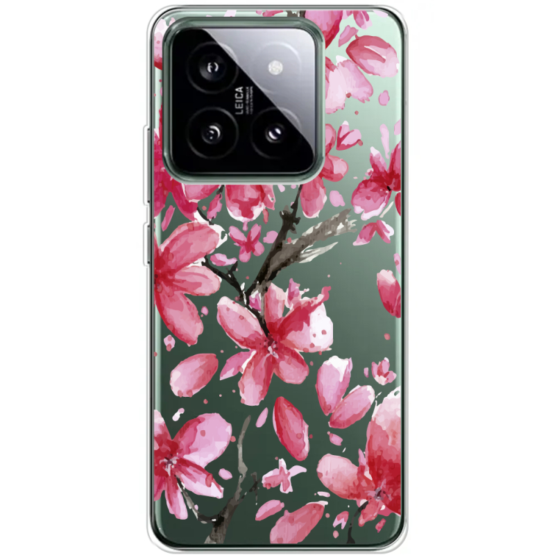 Прозрачный чехол BoxFace Xiaomi 14 Pro Pink Magnolia