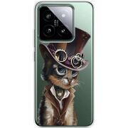 Прозрачный чехол BoxFace Xiaomi 14 Pro Steampunk Cat