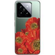 Прозрачный чехол BoxFace Xiaomi 14 Pro Red Poppies